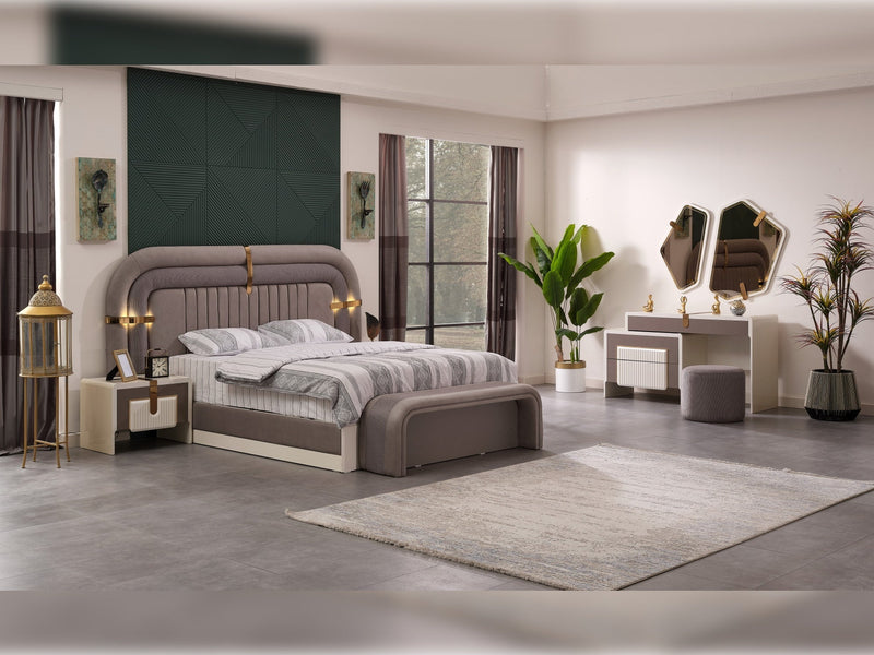 Zurich Bedroom (Queen Frame With Headboard & Dresser With Mirror & 2 Nightstand) - 120-ZUR-SET