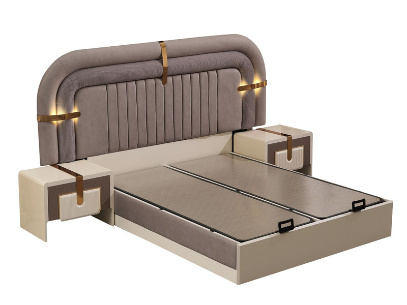 Zurich Bedroom (Queen Frame With Headboard & Dresser With Mirror & 2 Nightstand) - 120-ZUR-SET
