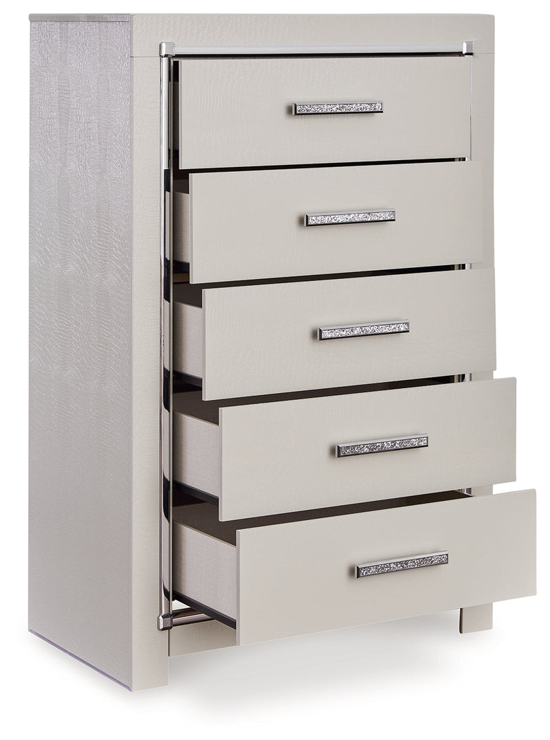 Zyniden Silver Chest of Drawers from Ashley - Luna Furniture
