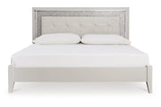 Zyniden Silver King Upholstered Panel Bed - Gate FurnitureKing Bed