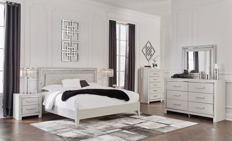 Zyniden Silver Upholstered Panel Bedroom Set - Gate FurnitureBedroom Set