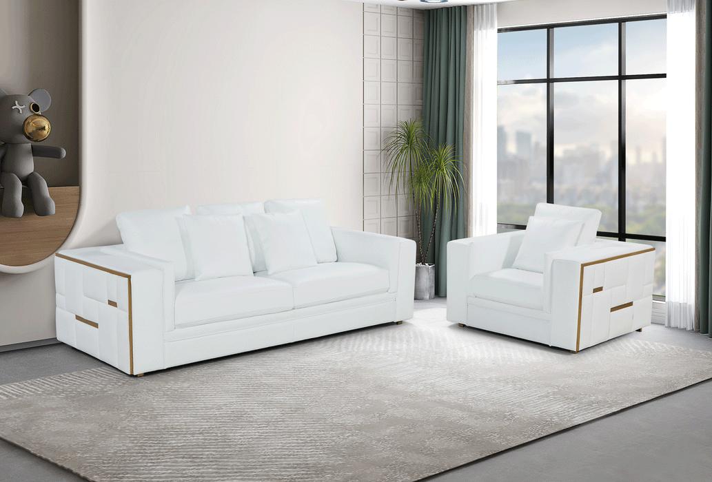 1005 White Living Room Set - Gate Furniture