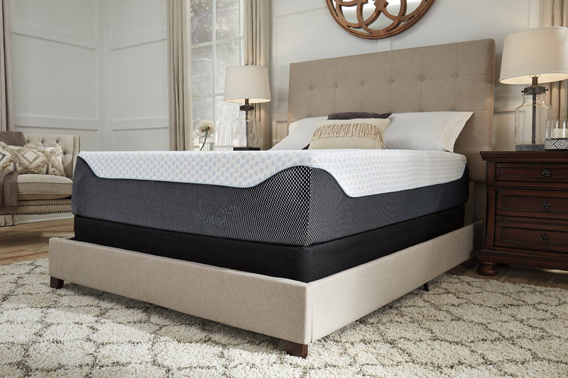 14 Inch Chime Elite White/Blue King Memory Foam Mattress in a Box - Gate FurnitureKing Mattress