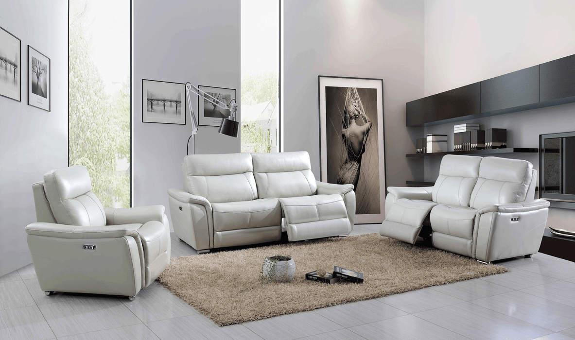 1705 Light-Grey With Electric Recliners Set - Gate Furniture