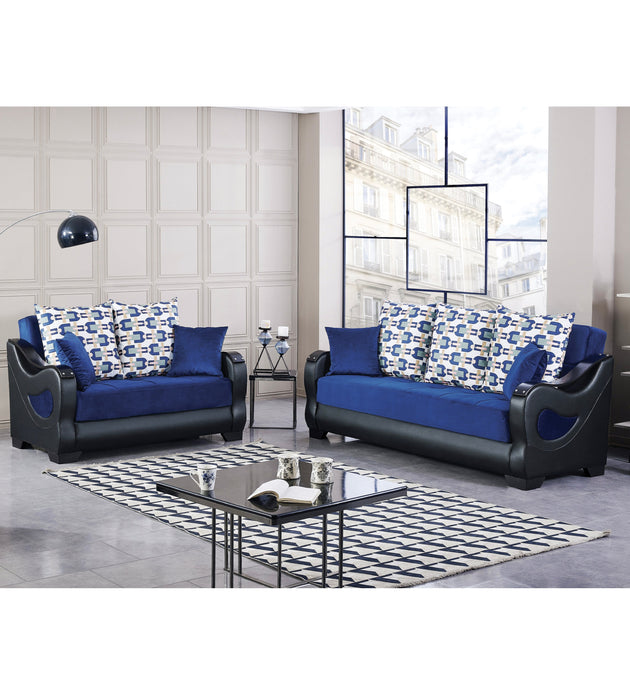 Florida Navy Blue Sleeper Living Room Set