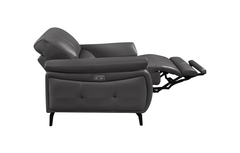 2934 Dark Grey W/ Electric Recliners Set - Gate Furniture