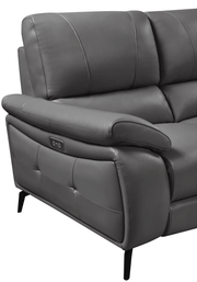 2934 Dark Grey W/ Electric Recliners Set - Gate Furniture