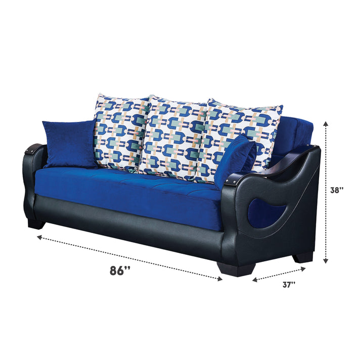 Florida Navy Blue Sleeper Living Room Set