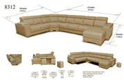 8312 Sectional With Sliding Seats - Gate FurnitureSectional