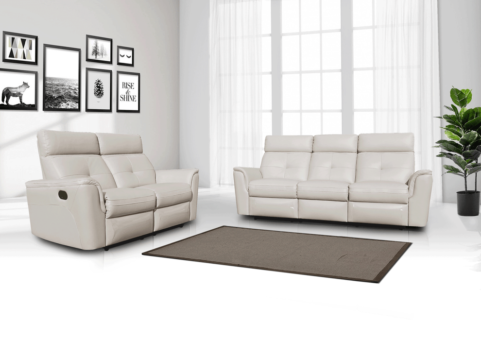 8501 White W/Manual Recliners Set - Gate Furniture
