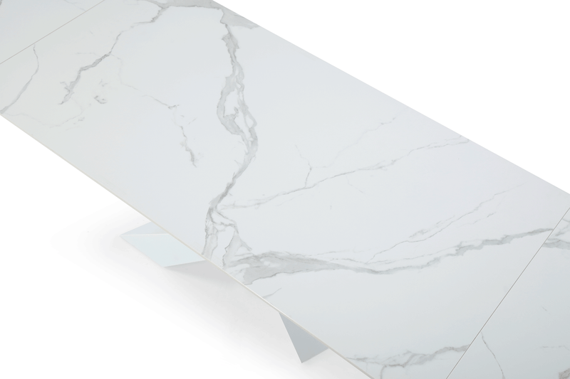 9113 Dinning Table White W/Ext - Gate FurnitureDining Table