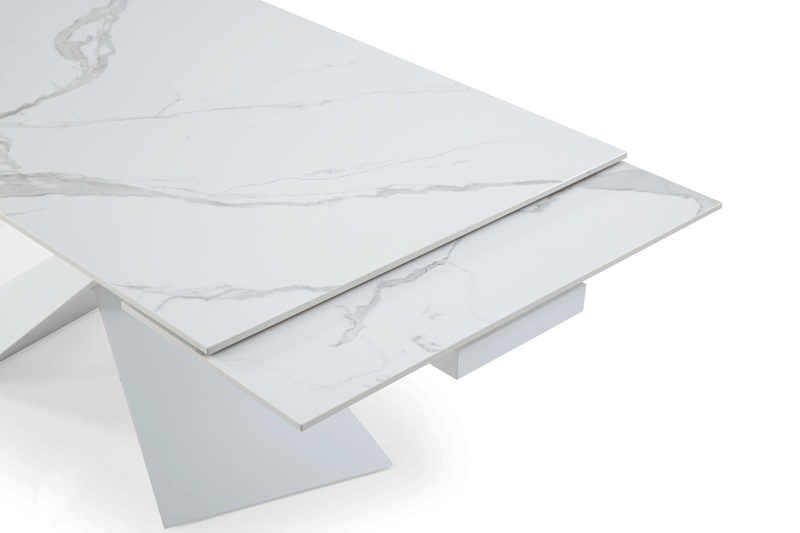 9113 Dinning Table White W/Ext - Gate FurnitureDining Table