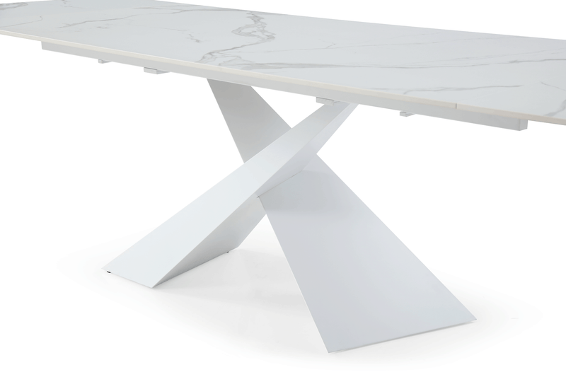 9113 Dinning Table White W/Ext - Gate FurnitureDining Table