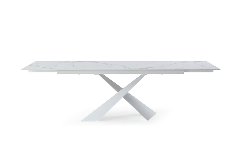 9113 Dinning Table White W/Ext - Gate FurnitureDining Table