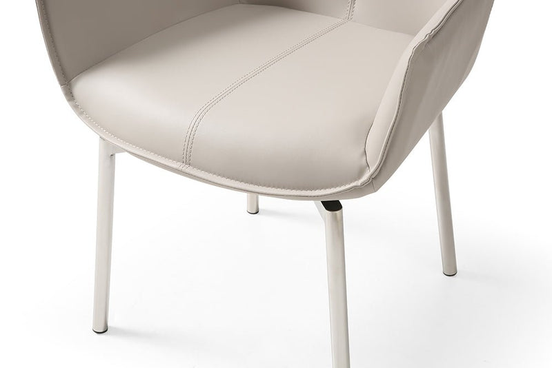 9188 Table With 1218 Swivel Grey Taupe Chairs Set - Gate FurnitureDining Room Set