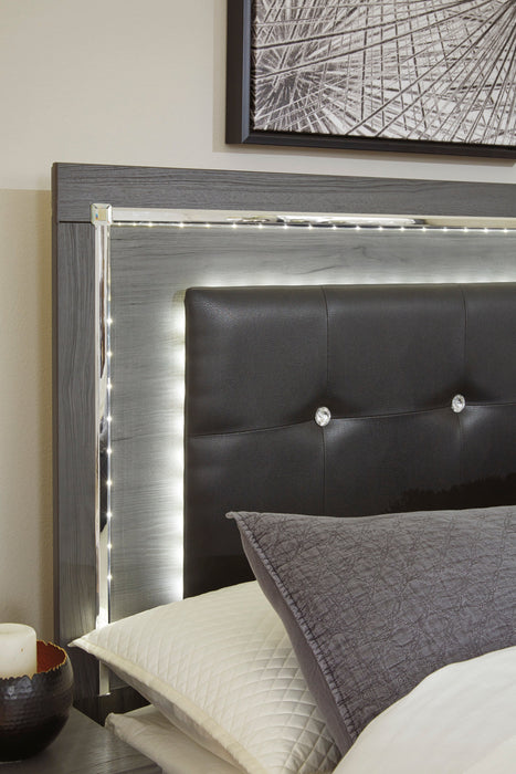 Lodanna Gray LED Footboard Storage Bedroom Set