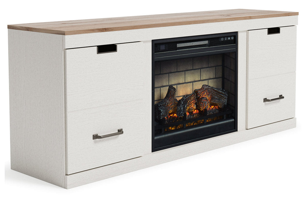 Vaibryn Two-tone 60" TV Stand with Electric Fire Place