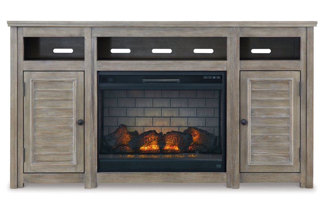 Moreshire Bisque 72" TV Stand with Electric Fireplace