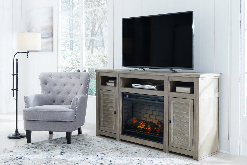 Moreshire Bisque 72" TV Stand with Electric Fireplace