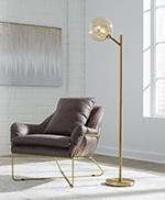 Abanson Amber/Gold Finish Floor Lamp - L206021 - Gate Furniture