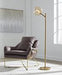 Abanson Amber/Gold Finish Floor Lamp - L206021 - Gate Furniture
