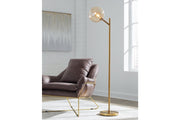 Abanson Amber/Gold Finish Floor Lamp - Gate FurnitureFloor Lamps