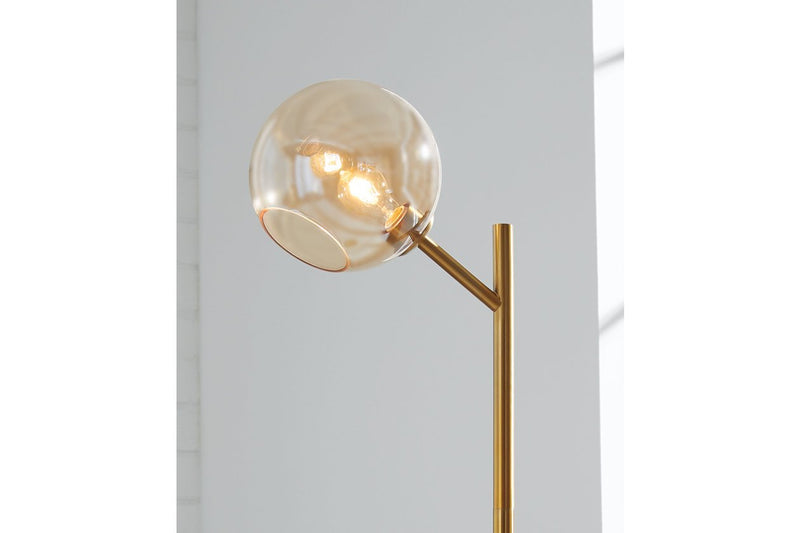 Abanson Amber/Gold Finish Floor Lamp - Gate FurnitureFloor Lamps