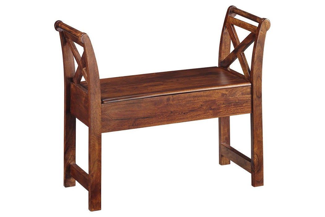 Abbonto Warm Brown Accent Bench - T800-111 - Gate Furniture