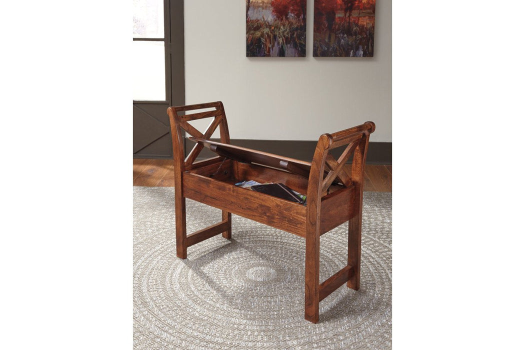 Abbonto Warm Brown Accent Bench - T800-111 - Gate Furniture