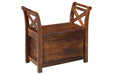 Abbonto Warm Brown Accent Bench - T800-112 - Gate Furniture