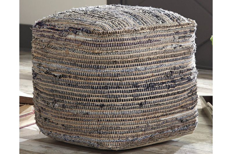 Absalom Denim Pouf - Gate FurniturePouf
