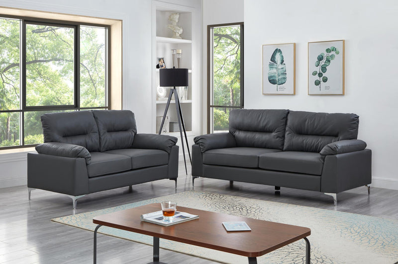 Acer Black Sofa Set - Gate FurnitureLiving Room Set