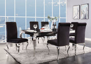 Ada Black Glass Dining Set - Gate FurnitureDining Room Set