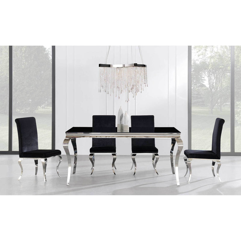 Ada Black Glass Dining Set - Gate FurnitureDining Room Set
