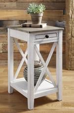 Adalane White/Gray Accent Table - Gate FurnitureTable