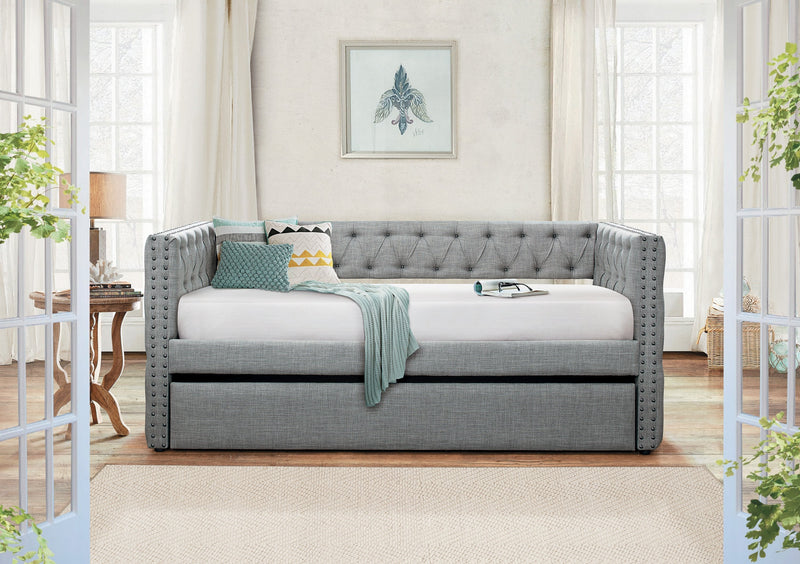 Adalie Gray Twin Daybed with Trundle - Gate FurnitureDaybed