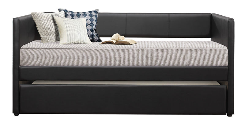 Adra Black Twin Daybed with Trundle - Gate FurnitureDaybed