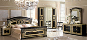 Aida Bed Black W/Gold Queen - Gate FurnitureQueen Bed