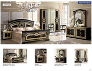 Aida Bed Black W/Gold Queen - Gate FurnitureQueen Bed