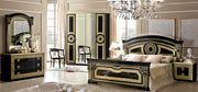 Aida Bed Black W/Gold Queen - Gate FurnitureQueen Bed