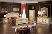 Aida Bed Ivory W/Gold Queen - Gate Furniture