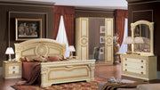 Aida Bed Ivory W/Gold Queen - Gate Furniture