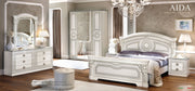Aida Bed White W/Silver Queen - Gate FurnitureQueen Bed