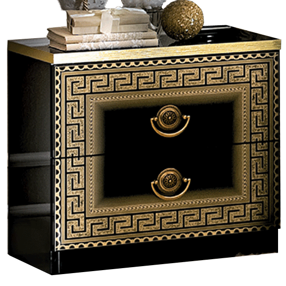 Aida Black-Gold Nightstand - i26135 - Gate Furniture