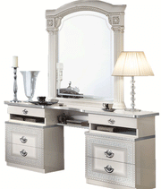 Aida White/Silver Vanity Dresser Set - Gate Furniture
