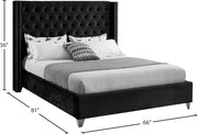 Aiden Velvet Full Bed Black - AidenBlack-F
