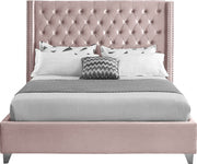 Aiden Velvet Full Bed Pink - AidenPink-F