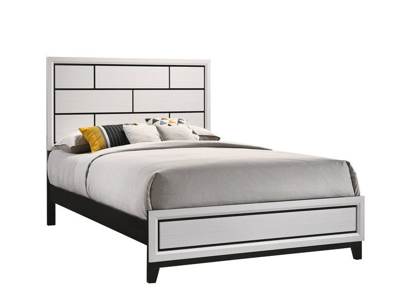 Akerson Chalk Queen Panel Bed - Gate FurnitureQueen Bed