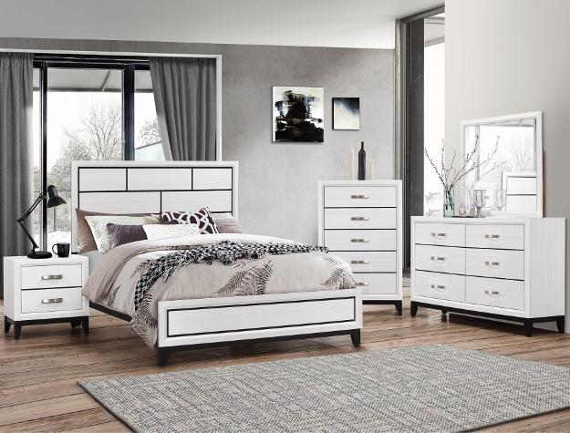 Akerson Chalk White Queen Panel Bed - Gate Furniture