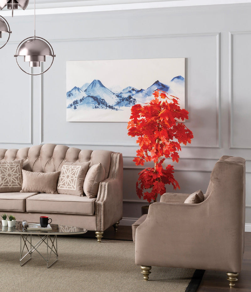 Alabama 33 in. Chair in Light Brown / Beige - Gate FurnitureLiving Room Chair